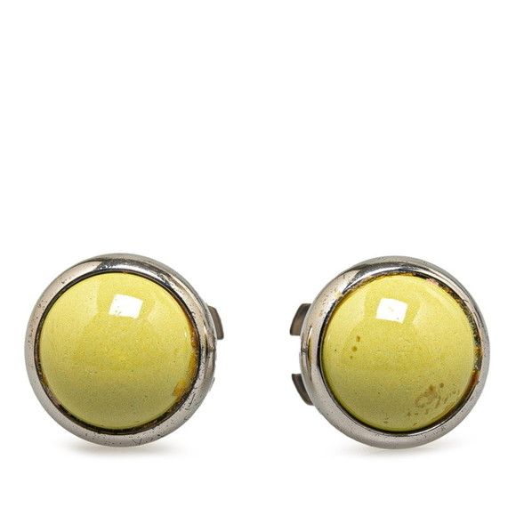Hermes Eclipse Earrings Green Silver Metal Women's HERMES - Picture 1 of 5